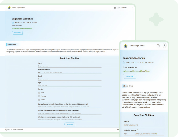 Wellness events and form management
